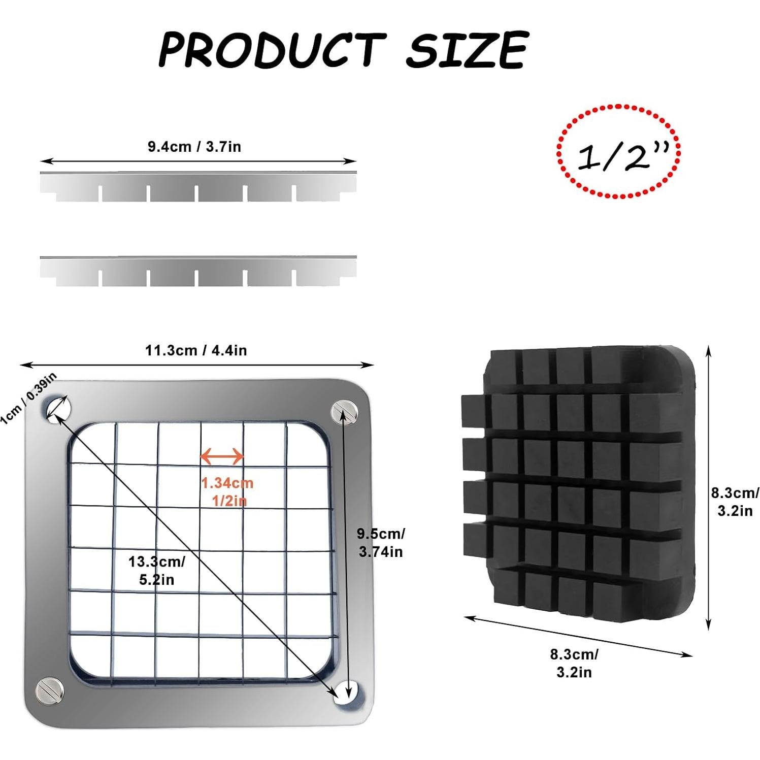 Cuchilla de Reemplazo 1,27 cm KELEYU para Picadora de Verduras