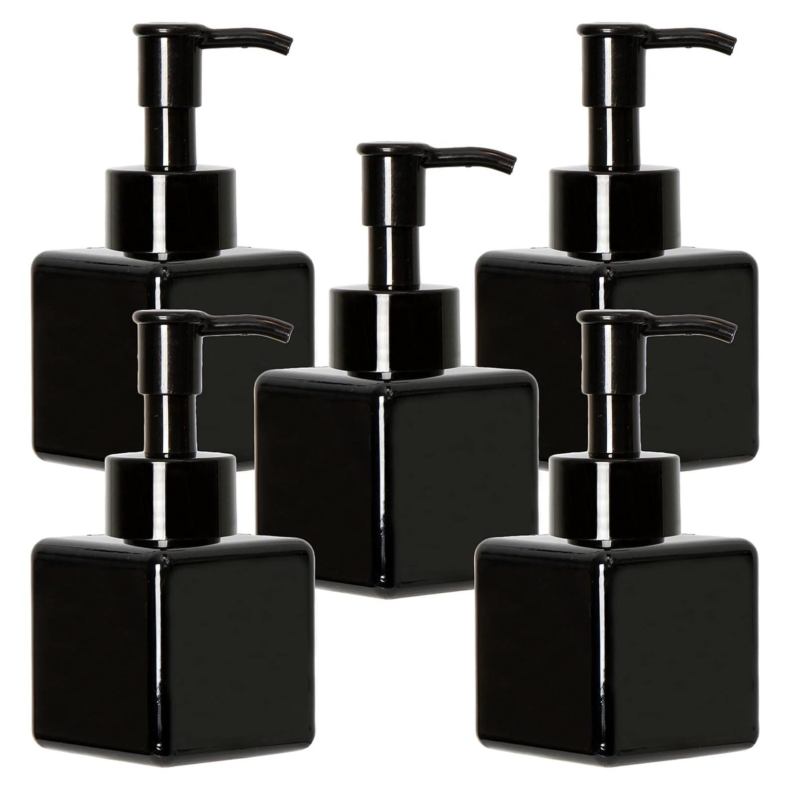 Youngever 5 Botellas de Plástico Cuadradas 120ml con Bomba Negra