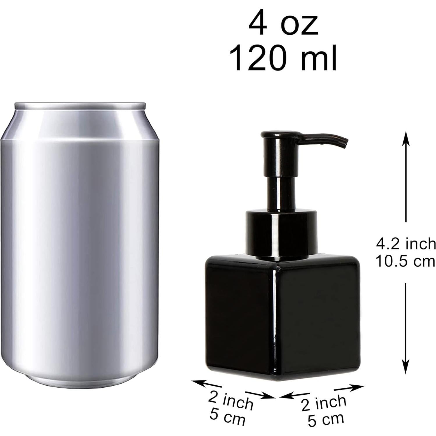 Youngever 5 Botellas de Plástico Cuadradas 120ml con Bomba Negra