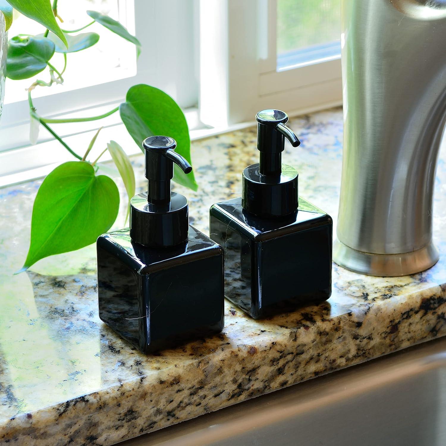 Youngever 5 Botellas de Plástico Cuadradas 120ml con Bomba Negra