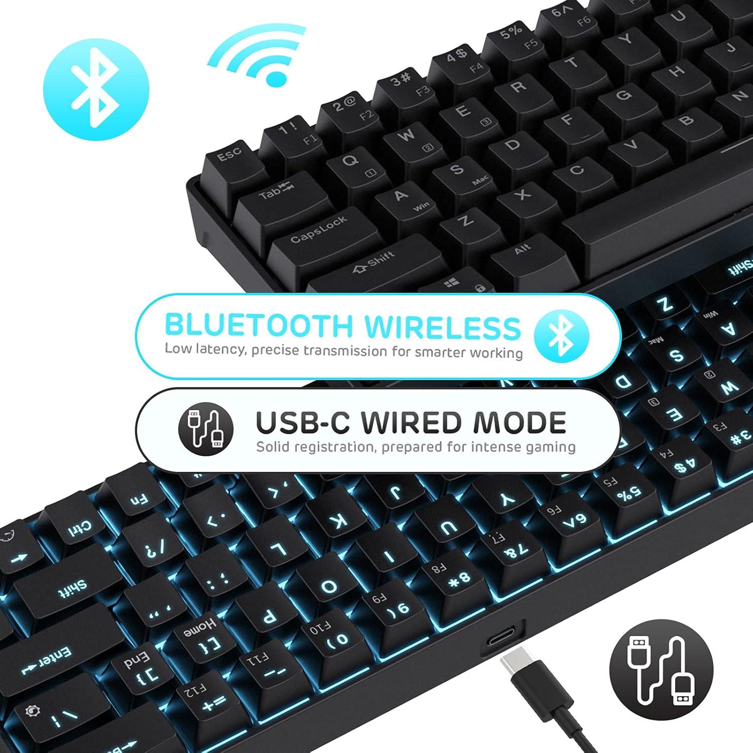 Teclado Mecánico Inalámbrico RK ROYAL KLUDGE RK68 65% Rojo