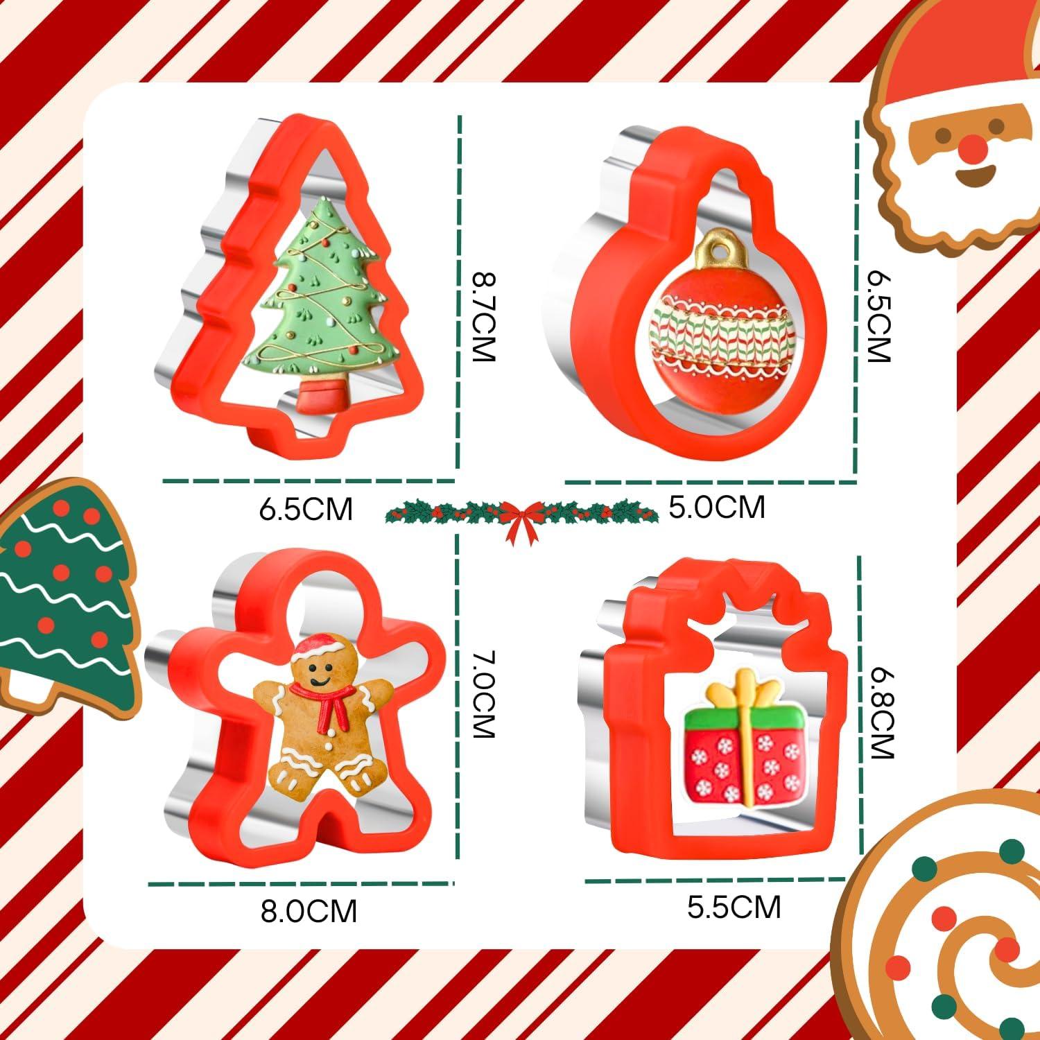 Set de 4 Cortadores de Galletas de Navidad KAISHANE - Acero Inoxidable