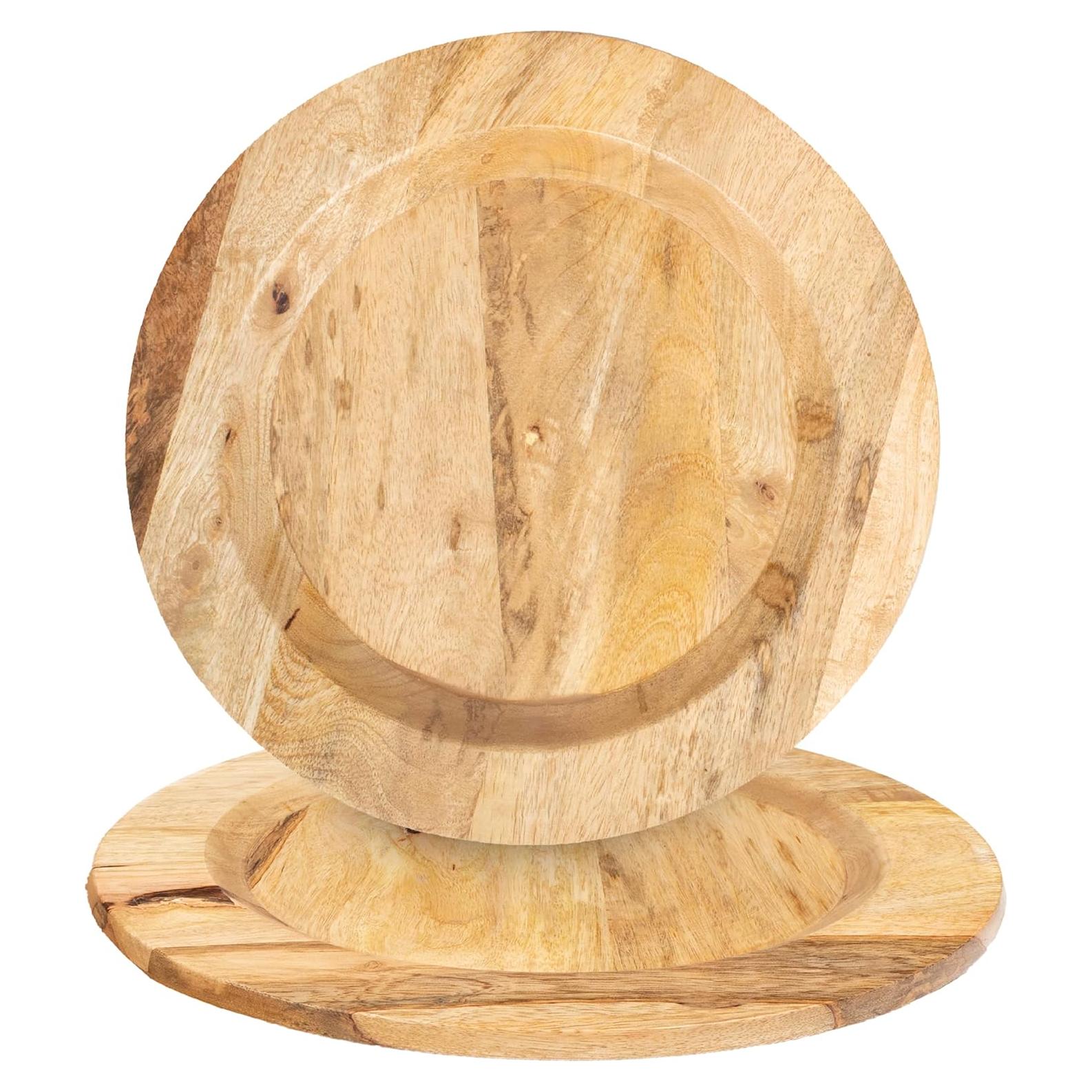 Juego de 2 Platos de Madera CLEENTABLE 33 cm Natural