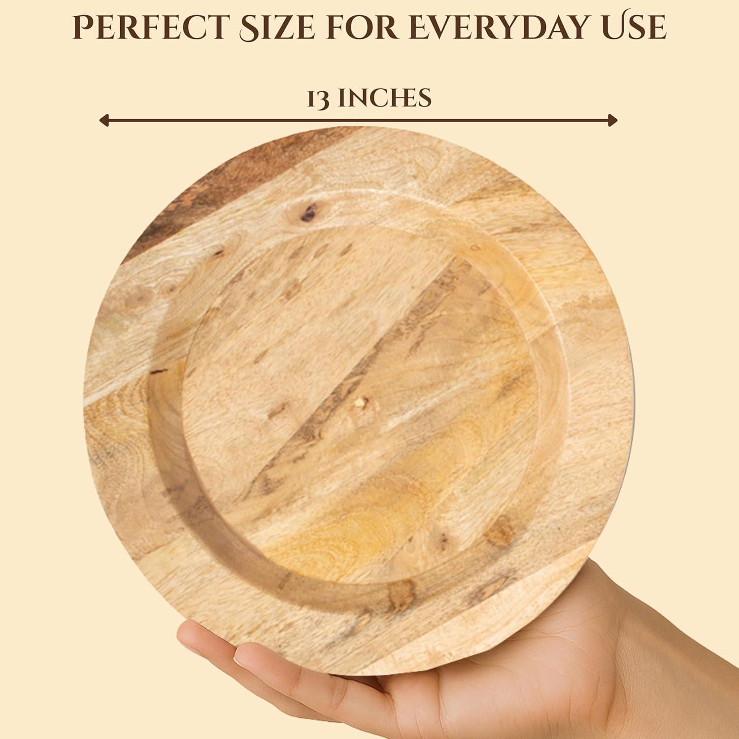 Juego de 2 Platos de Madera CLEENTABLE 33 cm Natural