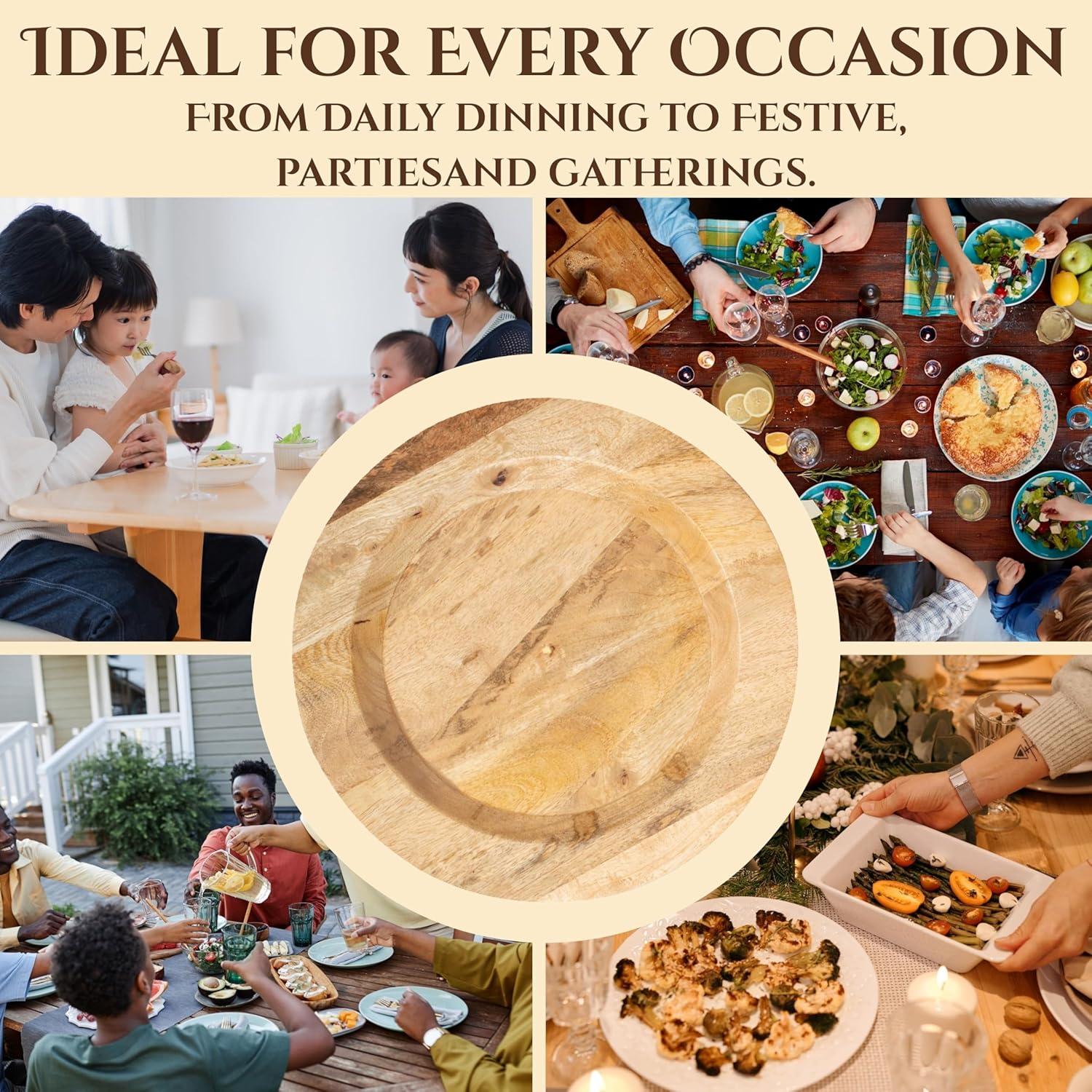 Juego de 2 Platos de Madera CLEENTABLE 33 cm Natural