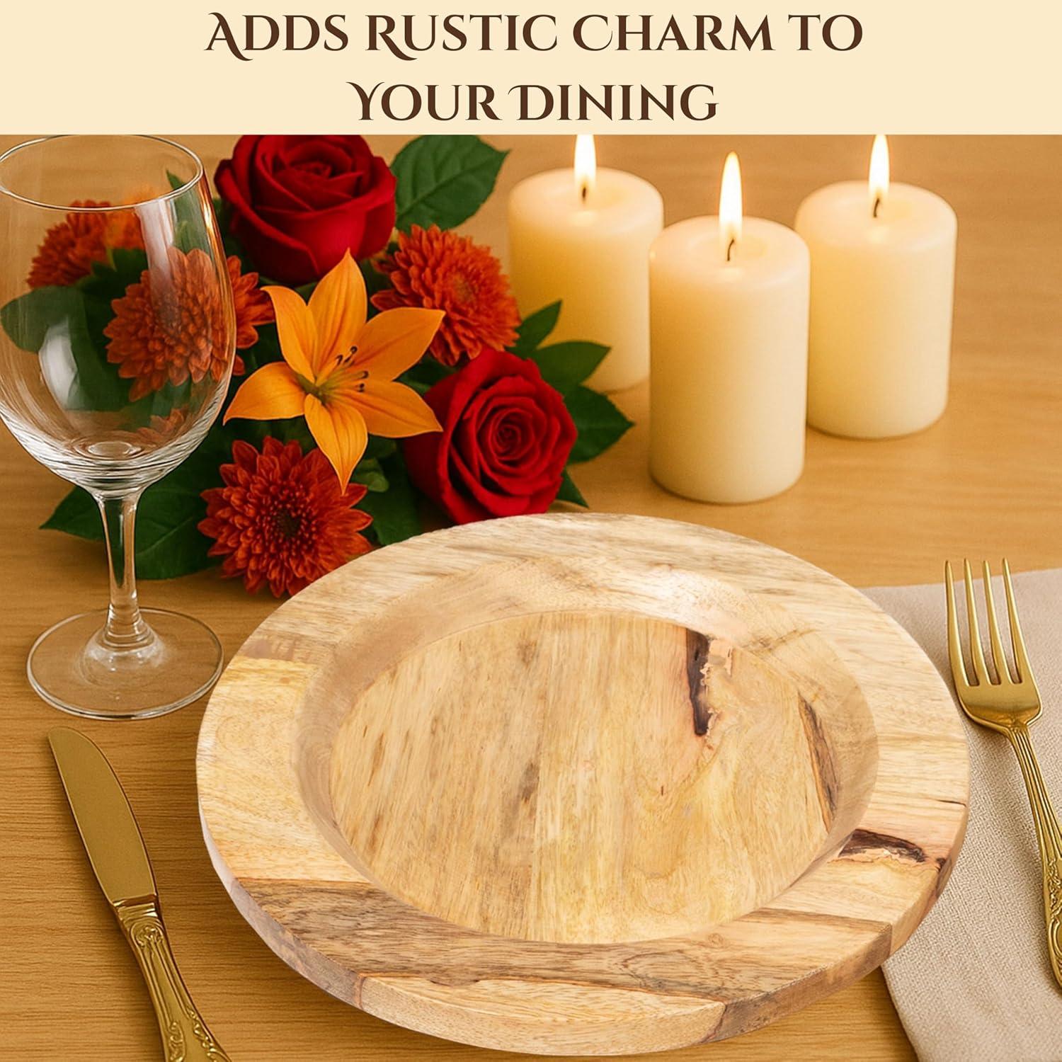 Juego de 2 Platos de Madera CLEENTABLE 33 cm Natural