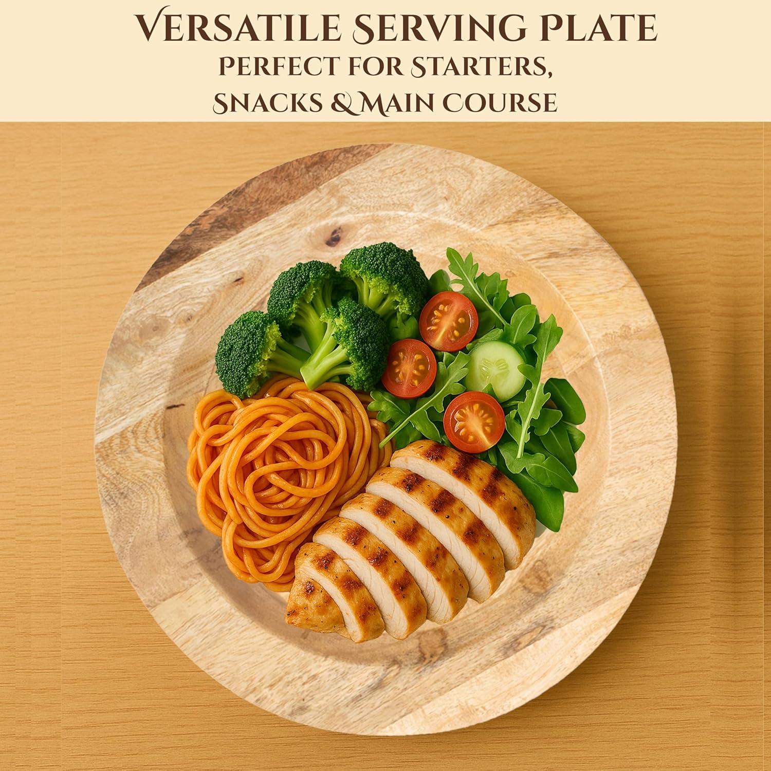 Juego de 2 Platos de Madera CLEENTABLE 33 cm Natural