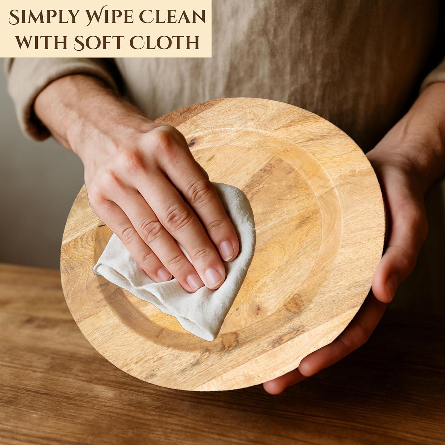 Juego de 2 Platos de Madera CLEENTABLE 33 cm Natural