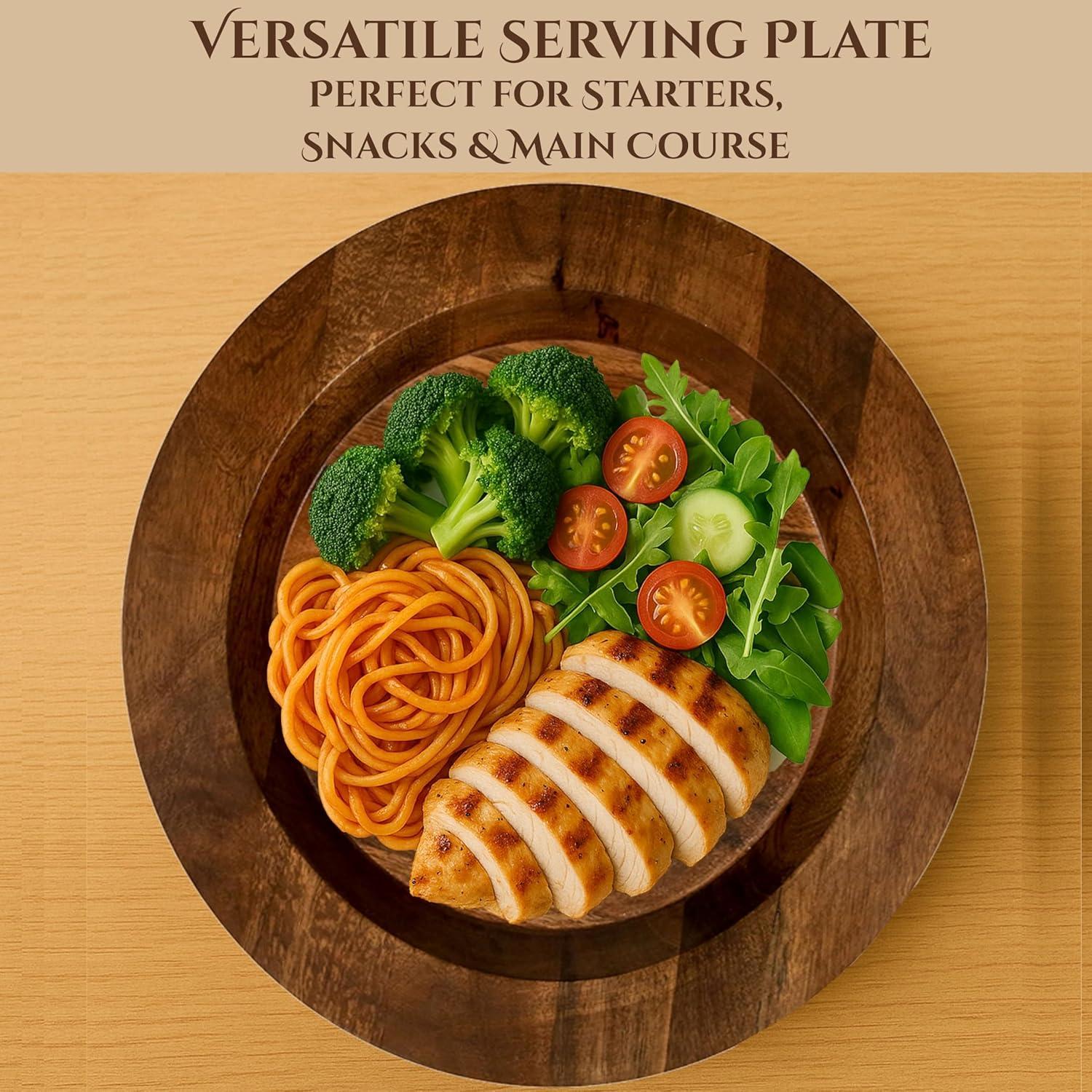 Juego de 2 Platos Cargadores de Madera CLEENTABLE 33 cm Nuez