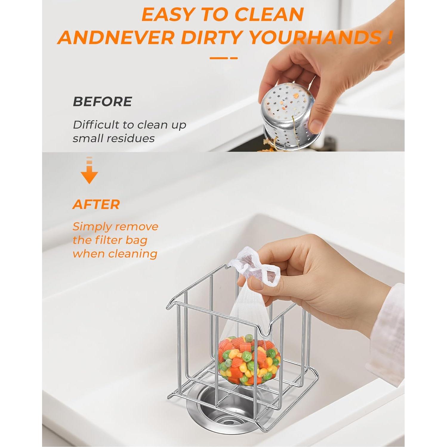 KONE Filtro de Red para Fregadero - 200 Bolsas Desechables