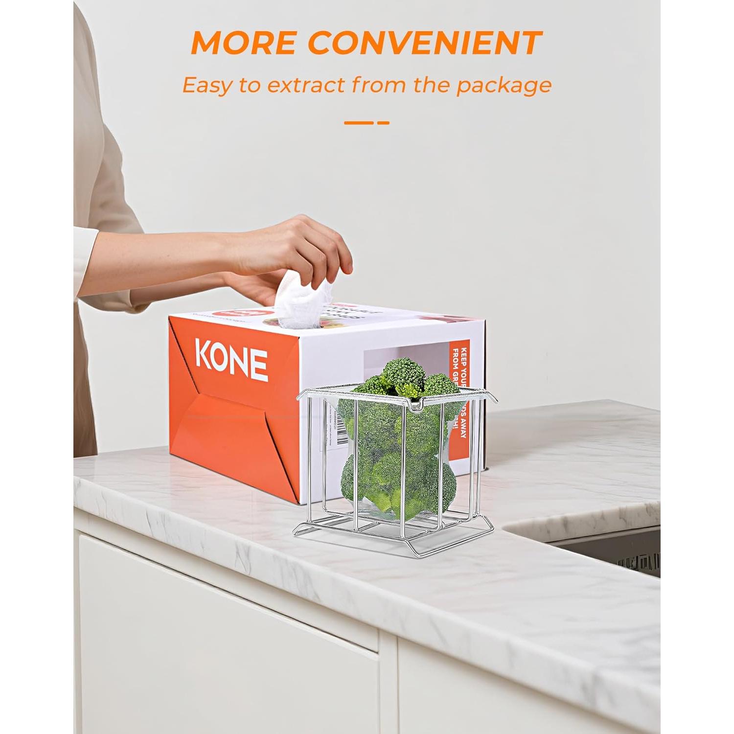 KONE Filtro de Red para Fregadero - 200 Bolsas Desechables