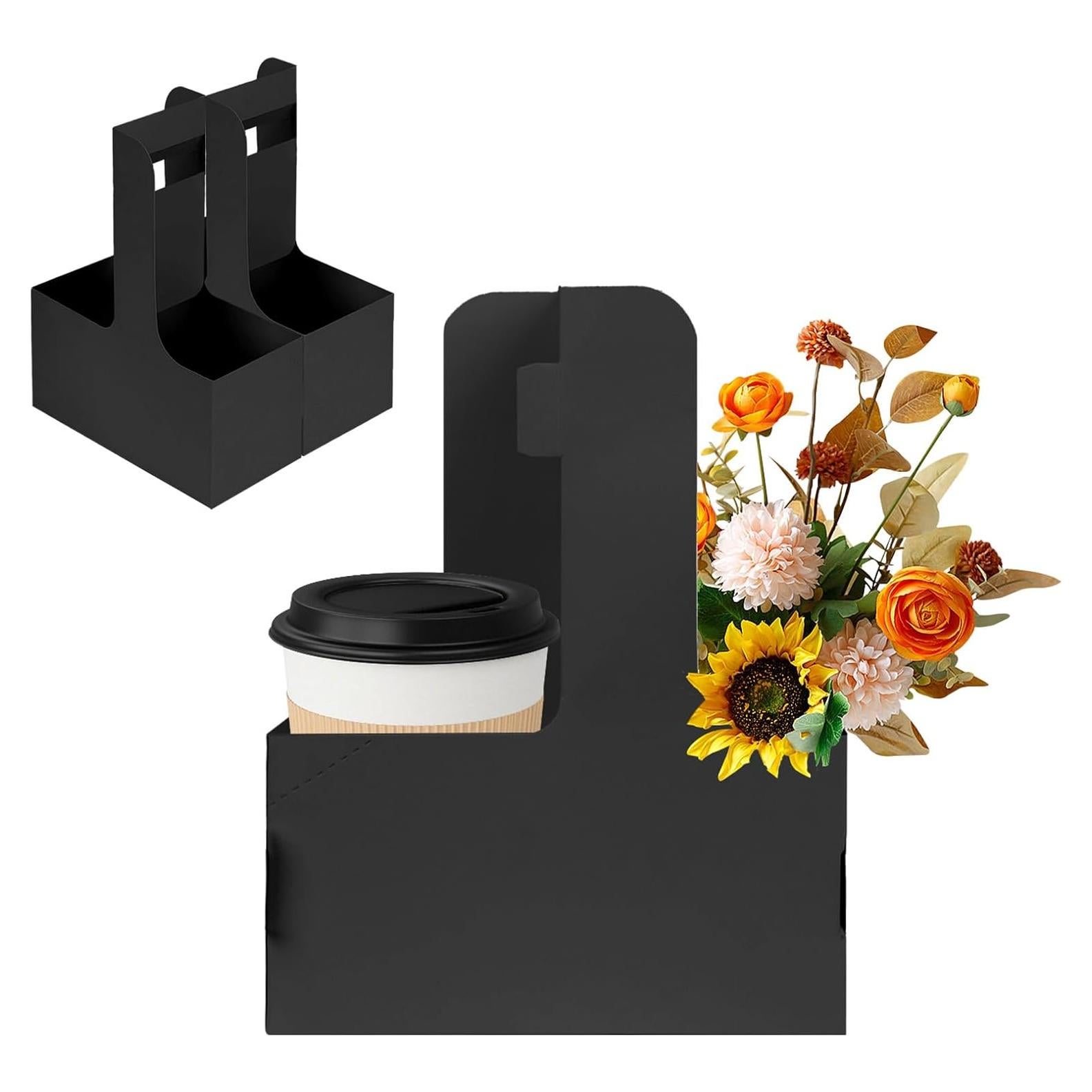 50 Soportes Desechables para Bebidas OUGEBOX con Asa 17.5x22.1cm