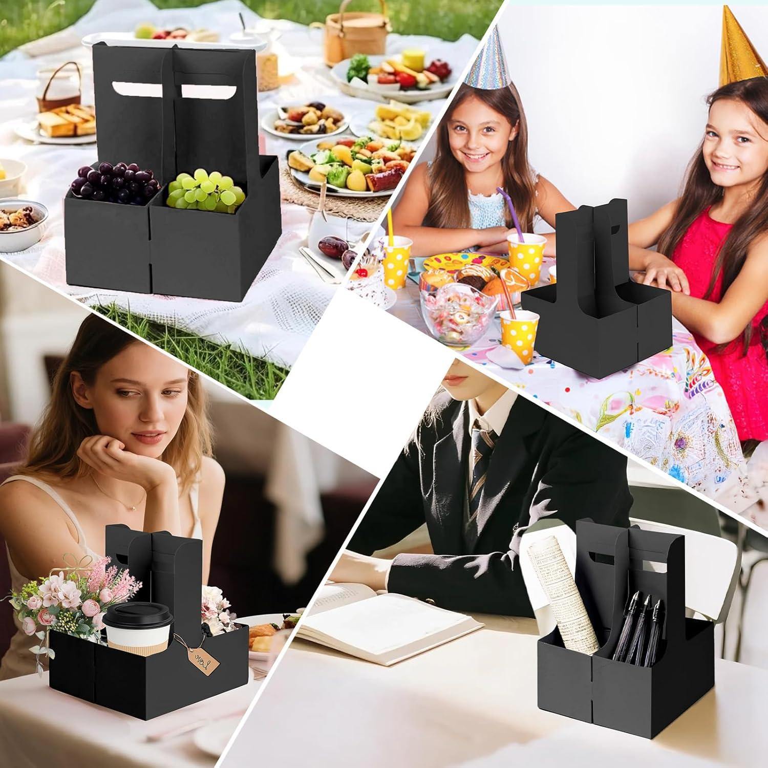 50 Soportes Desechables para Bebidas OUGEBOX con Asa 17.5x22.1cm