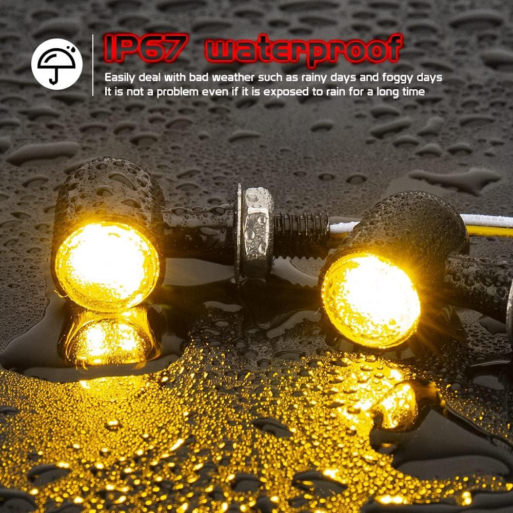 Mini Intermitentes LED HAZAWA para Motocicleta Ámbar 6x4cm