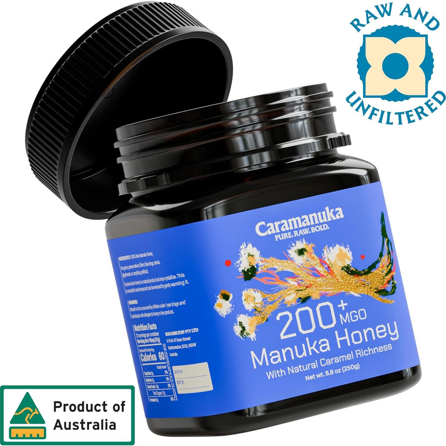 Miel de Manuka Cruda Caramanuka MGO 200+ 250g - Sin Filtrar