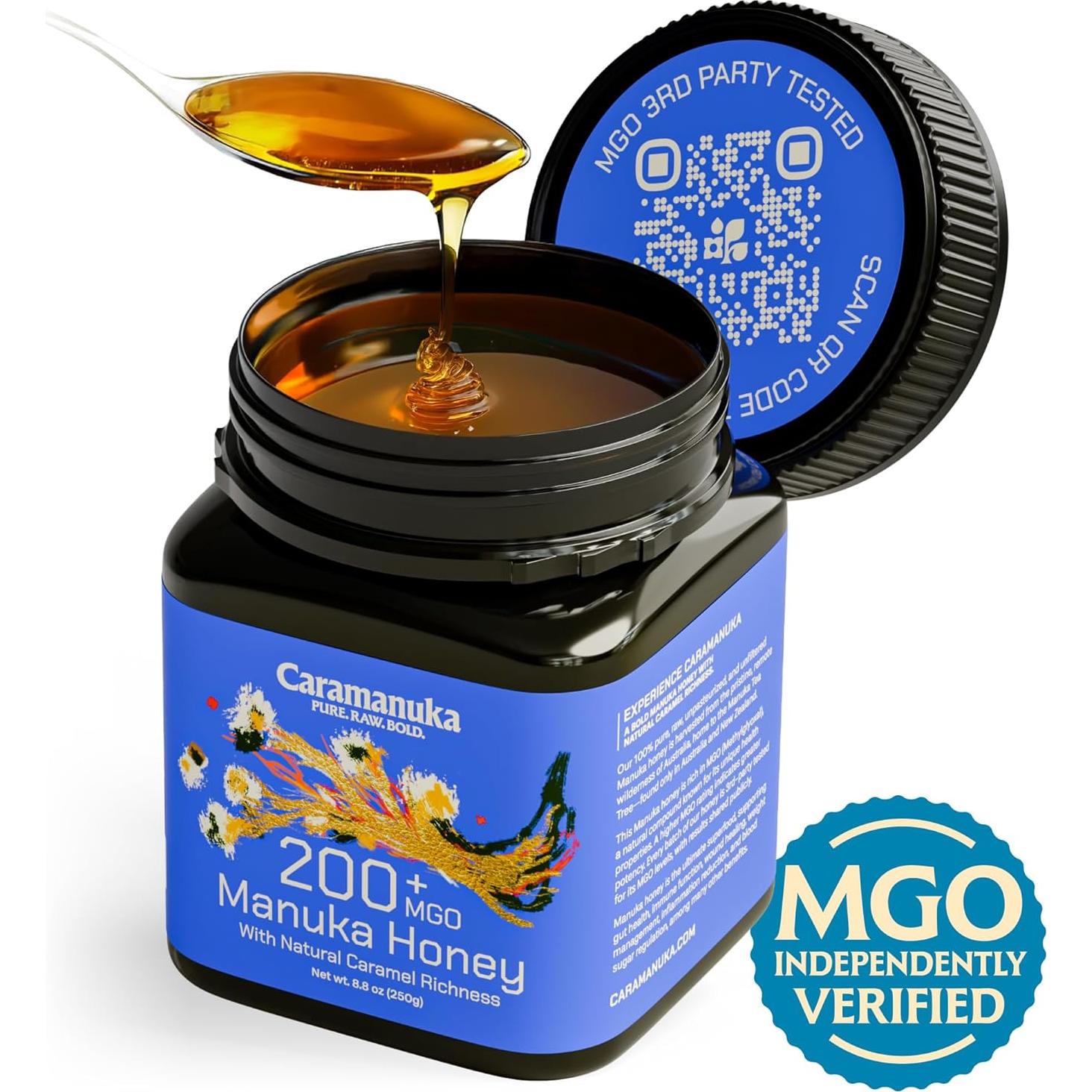 Miel de Manuka Cruda Caramanuka MGO 200+ 250g - Sin Filtrar
