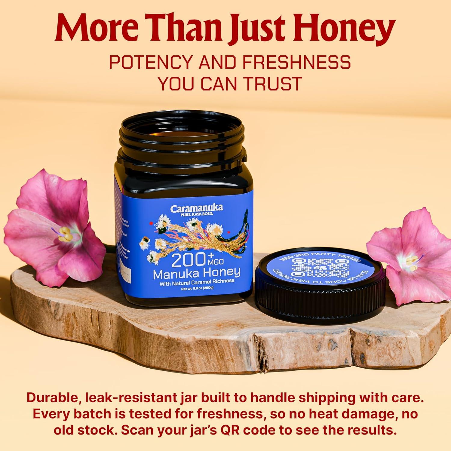 Miel de Manuka Cruda Caramanuka MGO 200+ 250g - Sin Filtrar