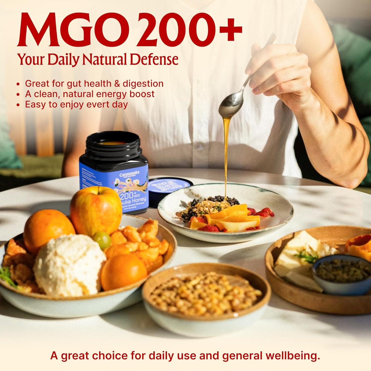 Miel de Manuka Cruda Caramanuka MGO 200+ 250g - Sin Filtrar