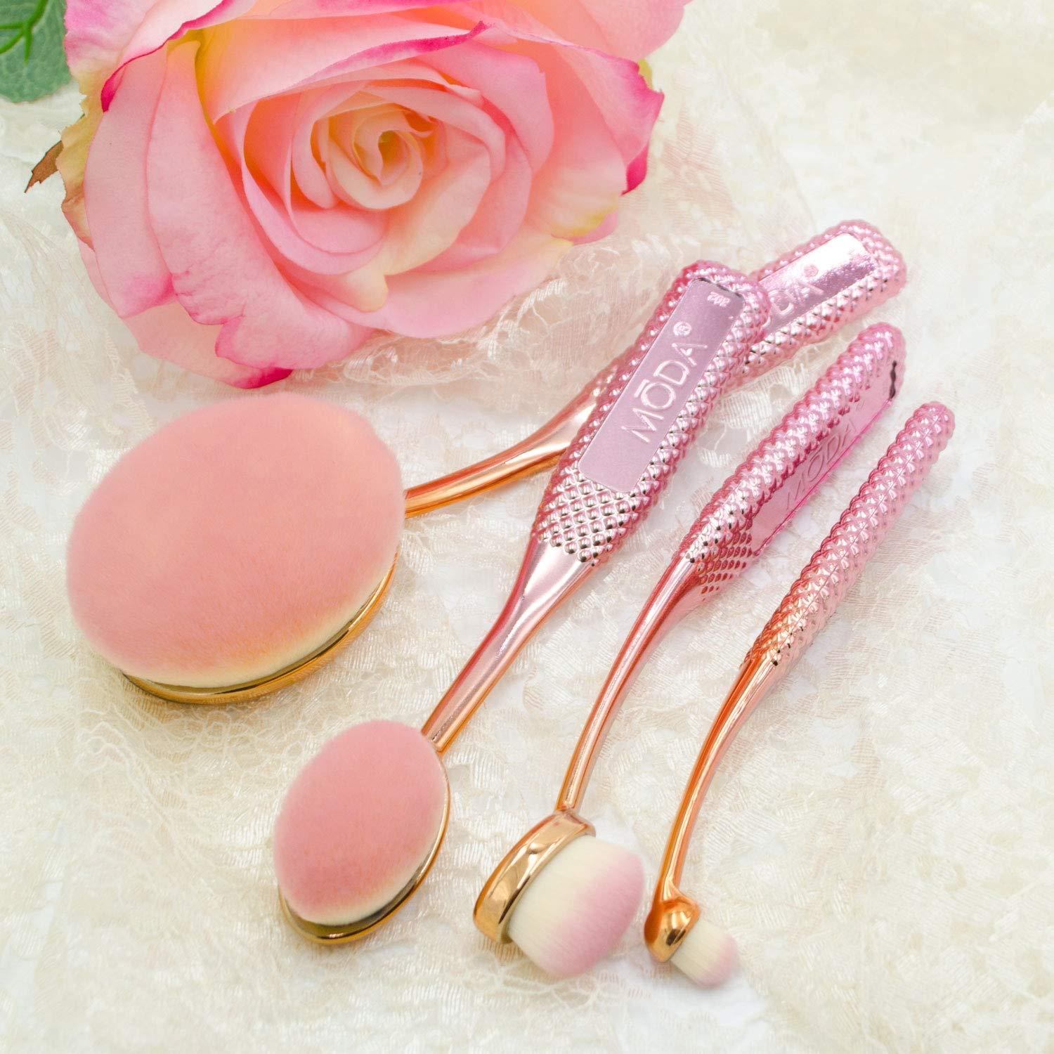 Kit de Pinceles de Maquillaje Facial Moda Rosé 4 Piezas Veganos