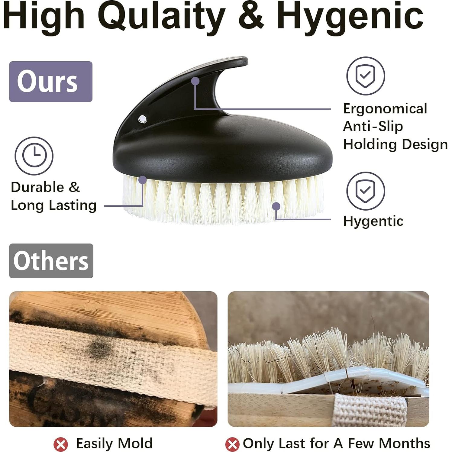 Cepillo Exfoliante Corporal Antideslizante VANZAVANZU Negro