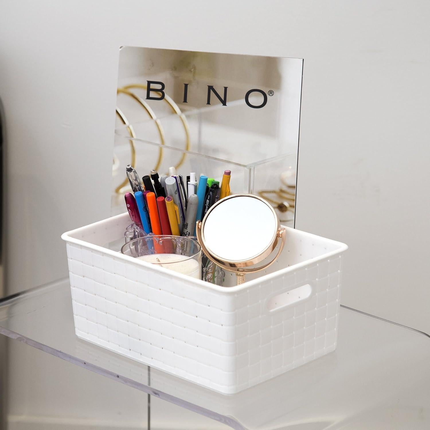 Cesta de Plástico BINO 5 Piezas Blanca Rectangular Multiuso