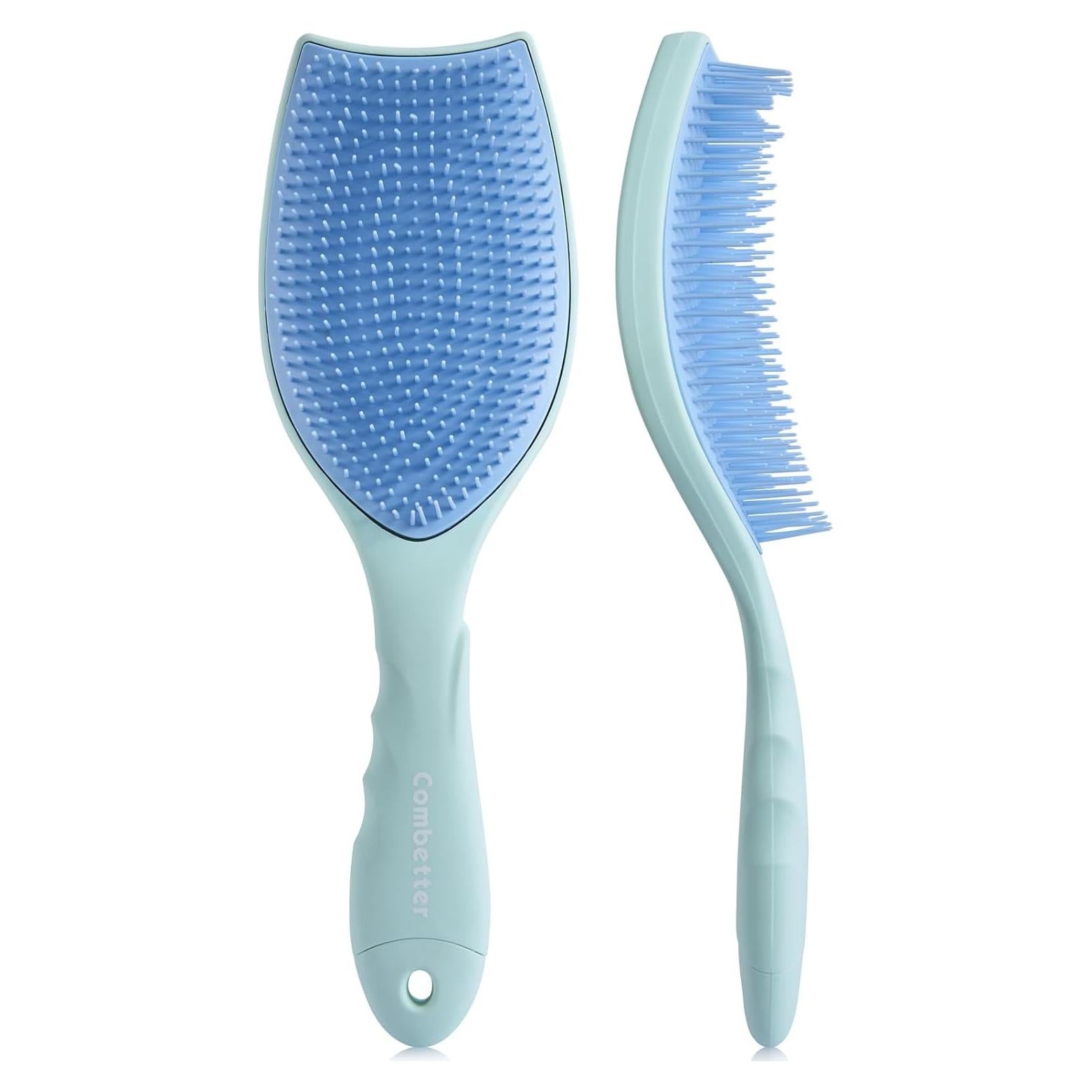 Cepillo Desenredante Combetter Azul para Cabello Fino 24.6x8.1cm