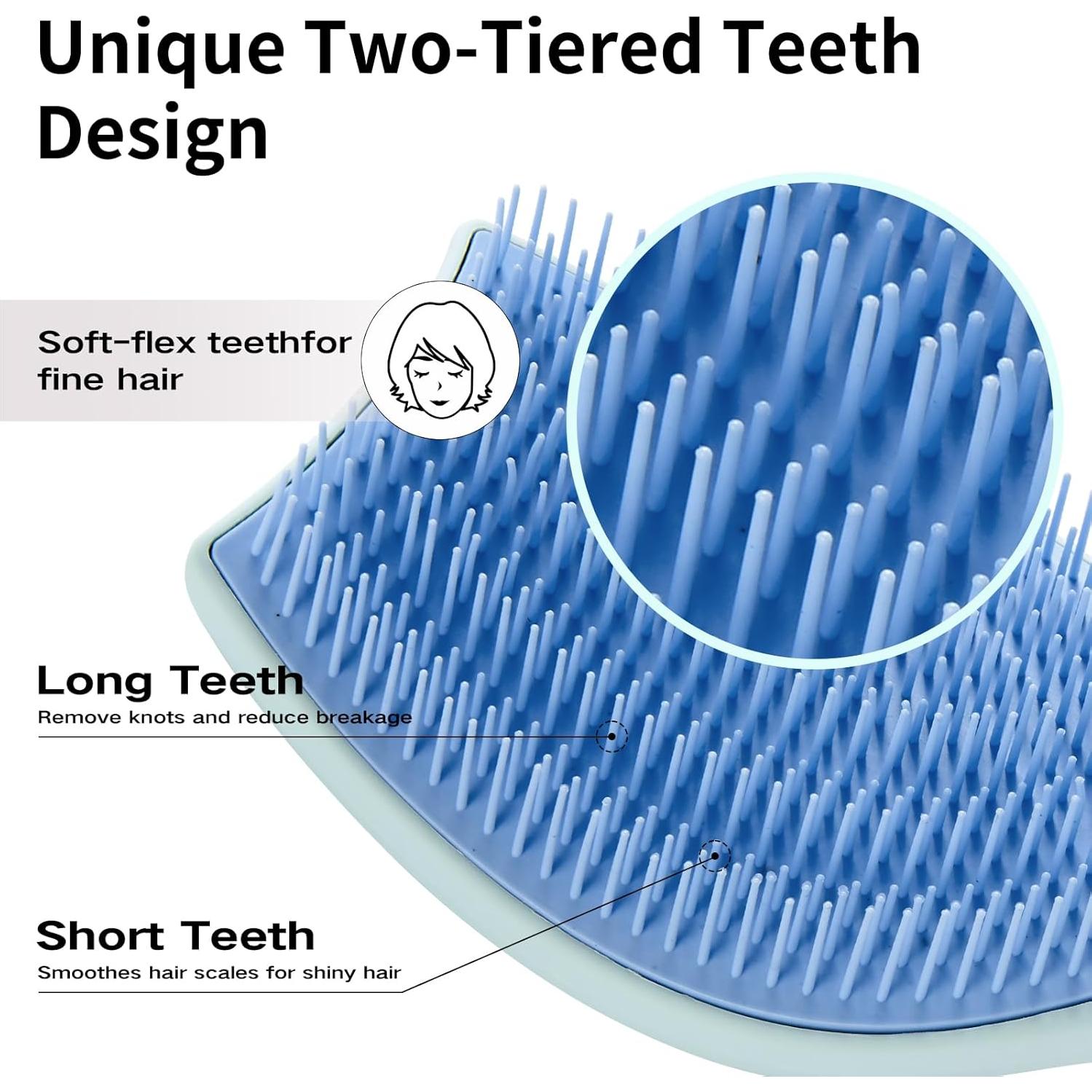 Cepillo Desenredante Combetter Azul para Cabello Fino 24.6x8.1cm