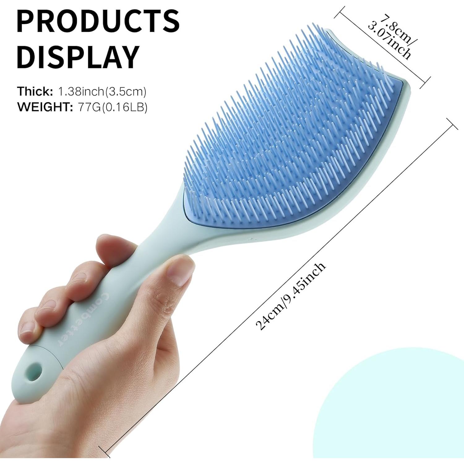 Cepillo Desenredante Combetter Azul para Cabello Fino 24.6x8.1cm