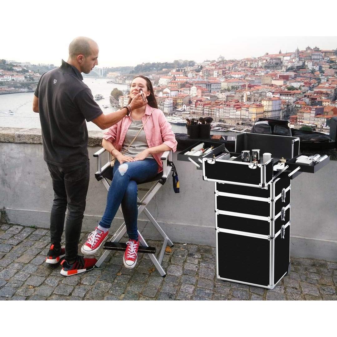 Estuche de Maquillaje OUDMAY 4 en 1 Profesional Negro