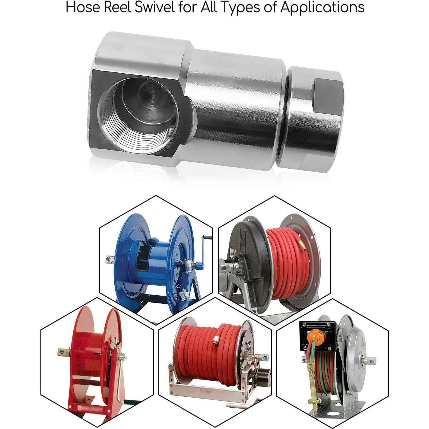 Carrete de Manguera Giratorio WUMZIJ 1 Pulgada Acero Pesado