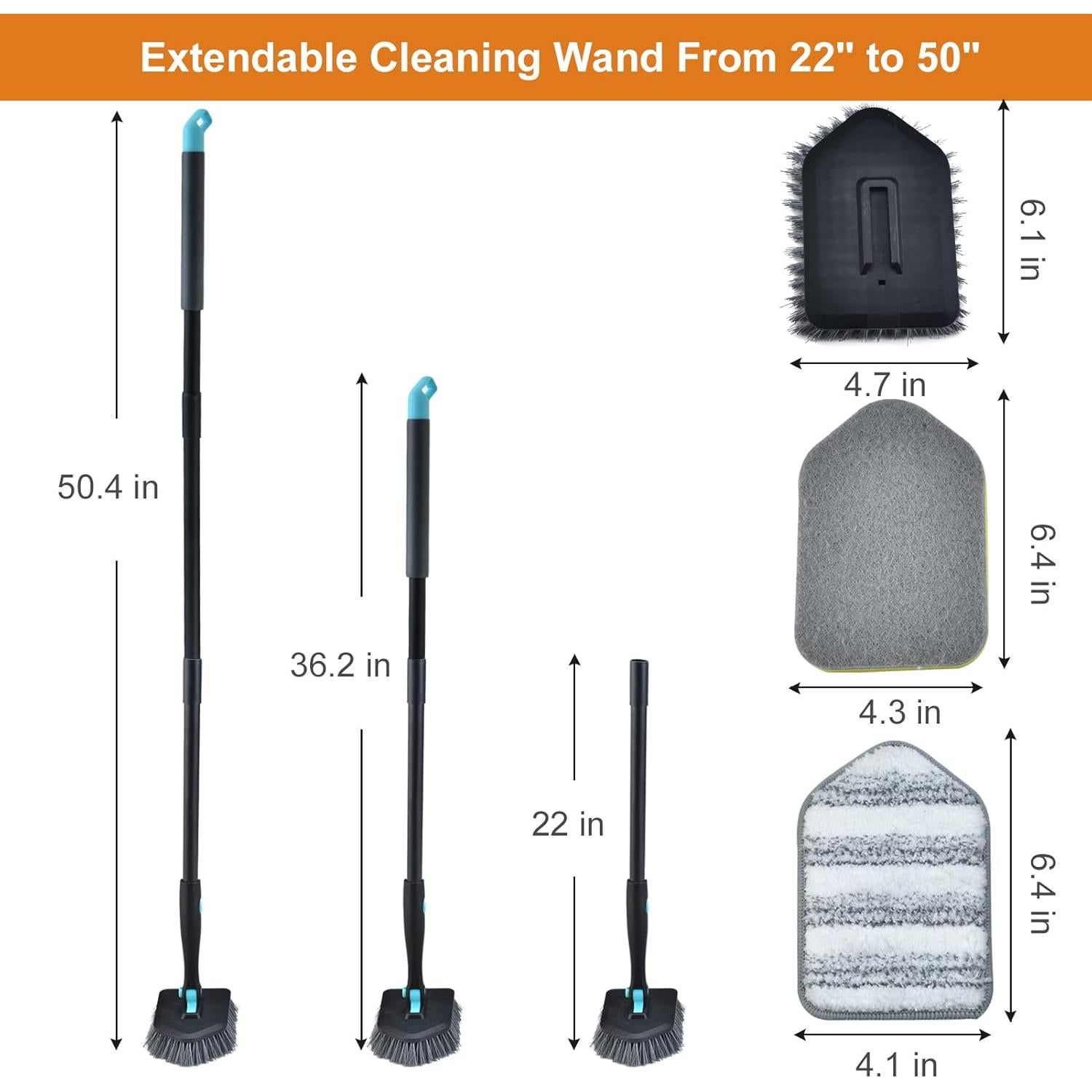 Cepillo de limpieza 3 en 1 MOSEN con mango largo ajustable