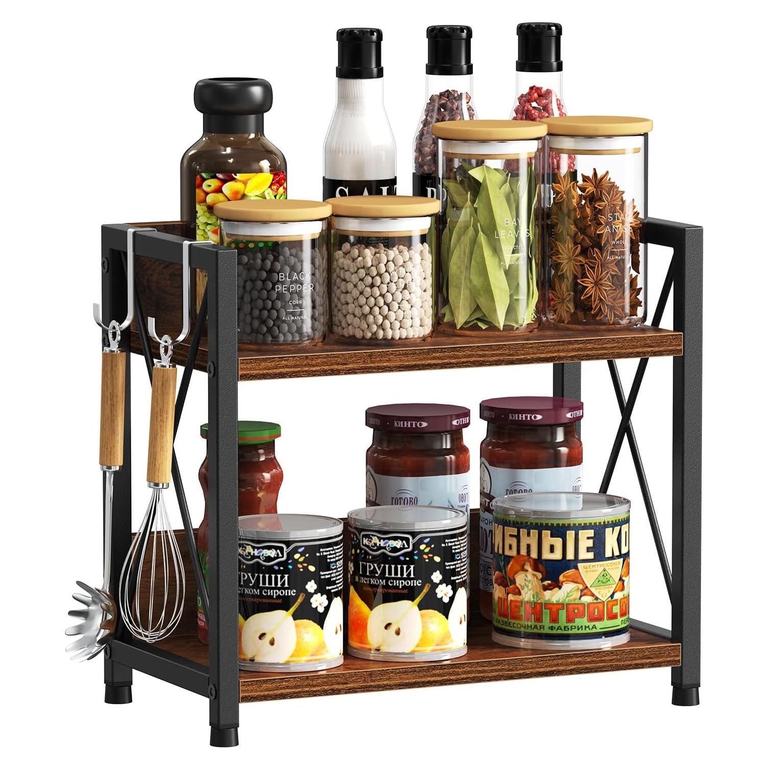 Organizador de Encimera Snughome 2 Niveles Madera Marrón Rústico