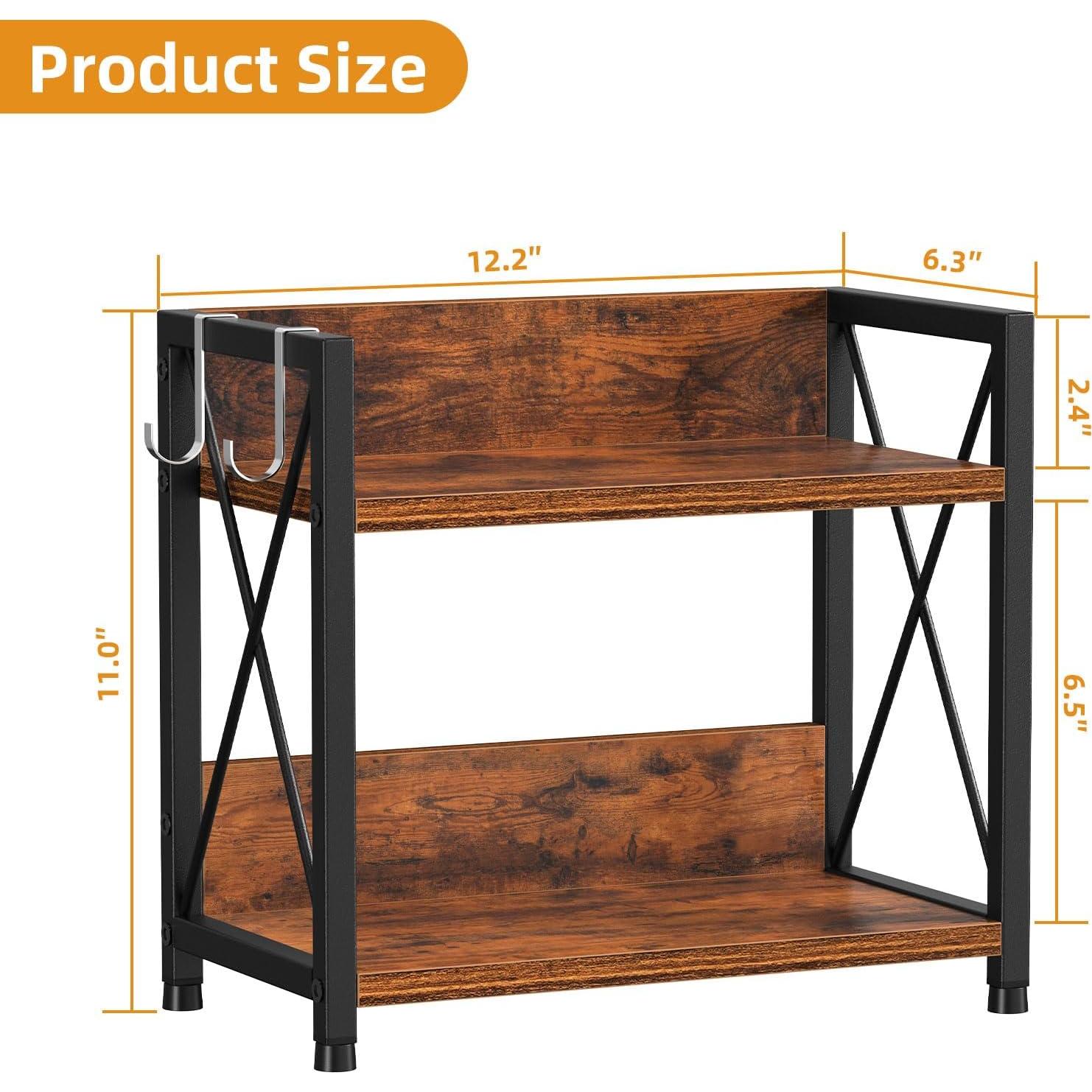 Organizador de Encimera Snughome 2 Niveles Madera Marrón Rústico