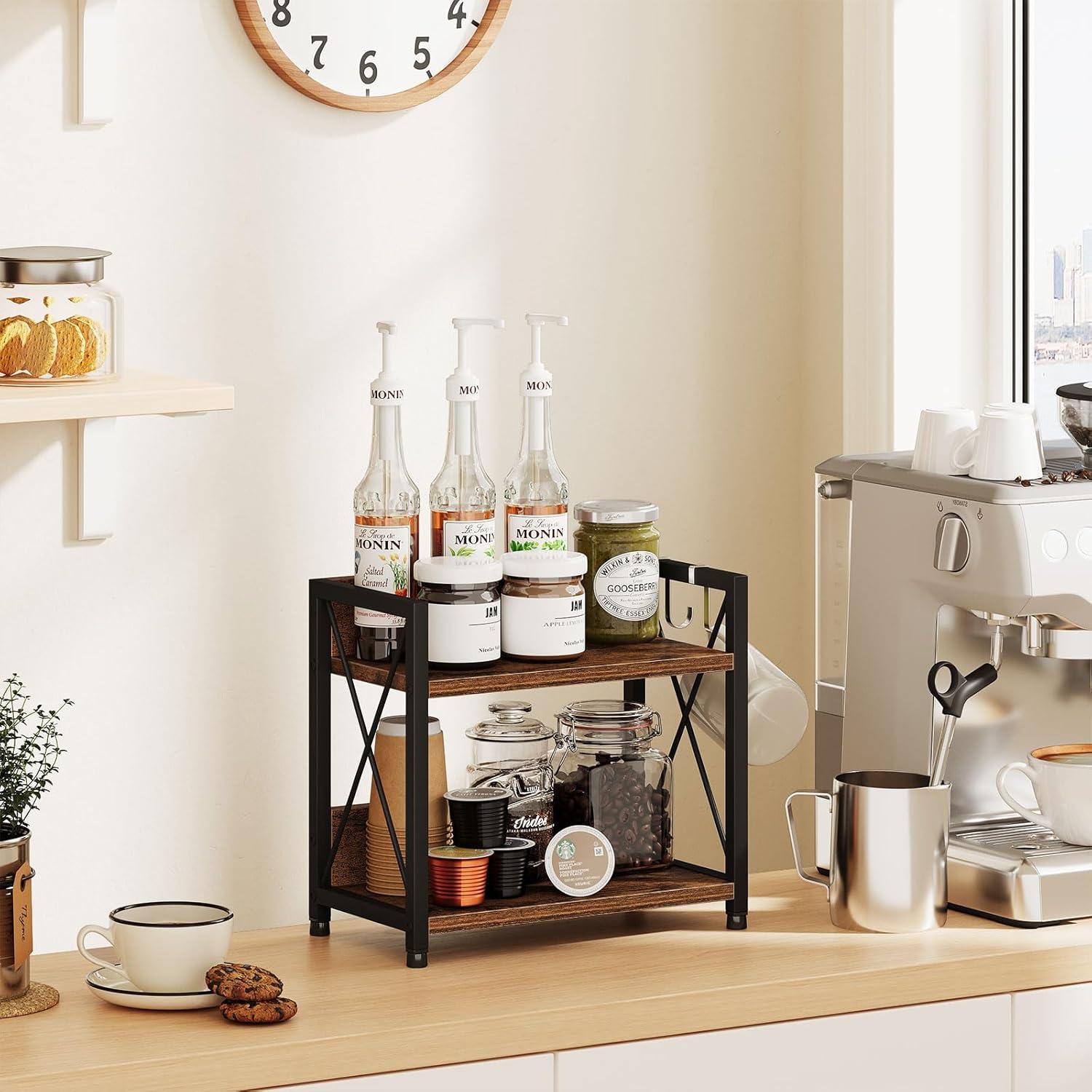 Organizador de Encimera Snughome 2 Niveles Madera Marrón Rústico