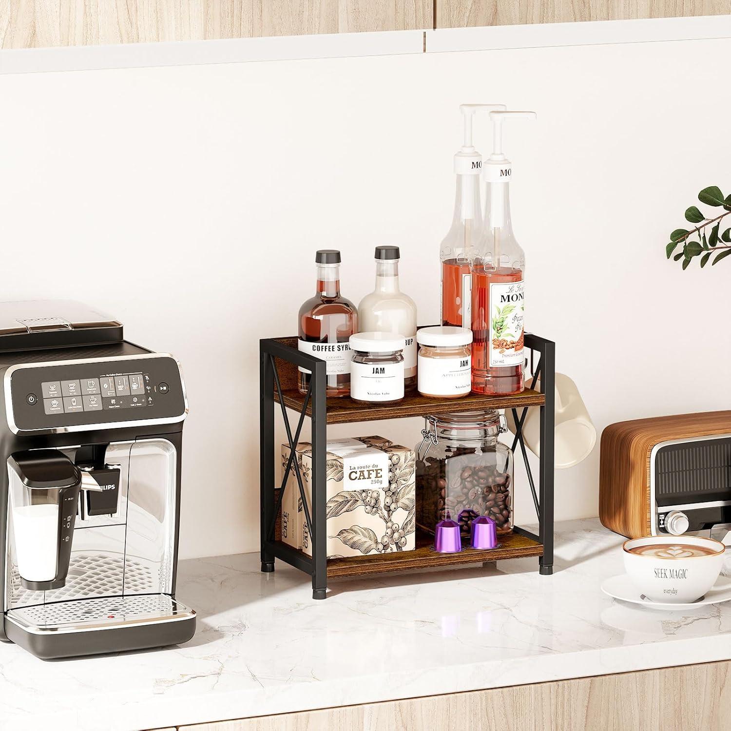 Organizador de Encimera Snughome 2 Niveles Madera Marrón Rústico