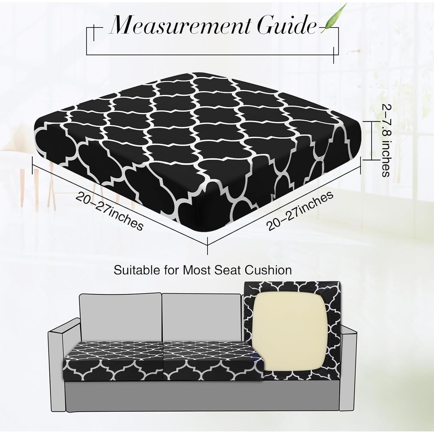 Fundas Impermeables para Cojines Newwiee 4 Pcs Negro