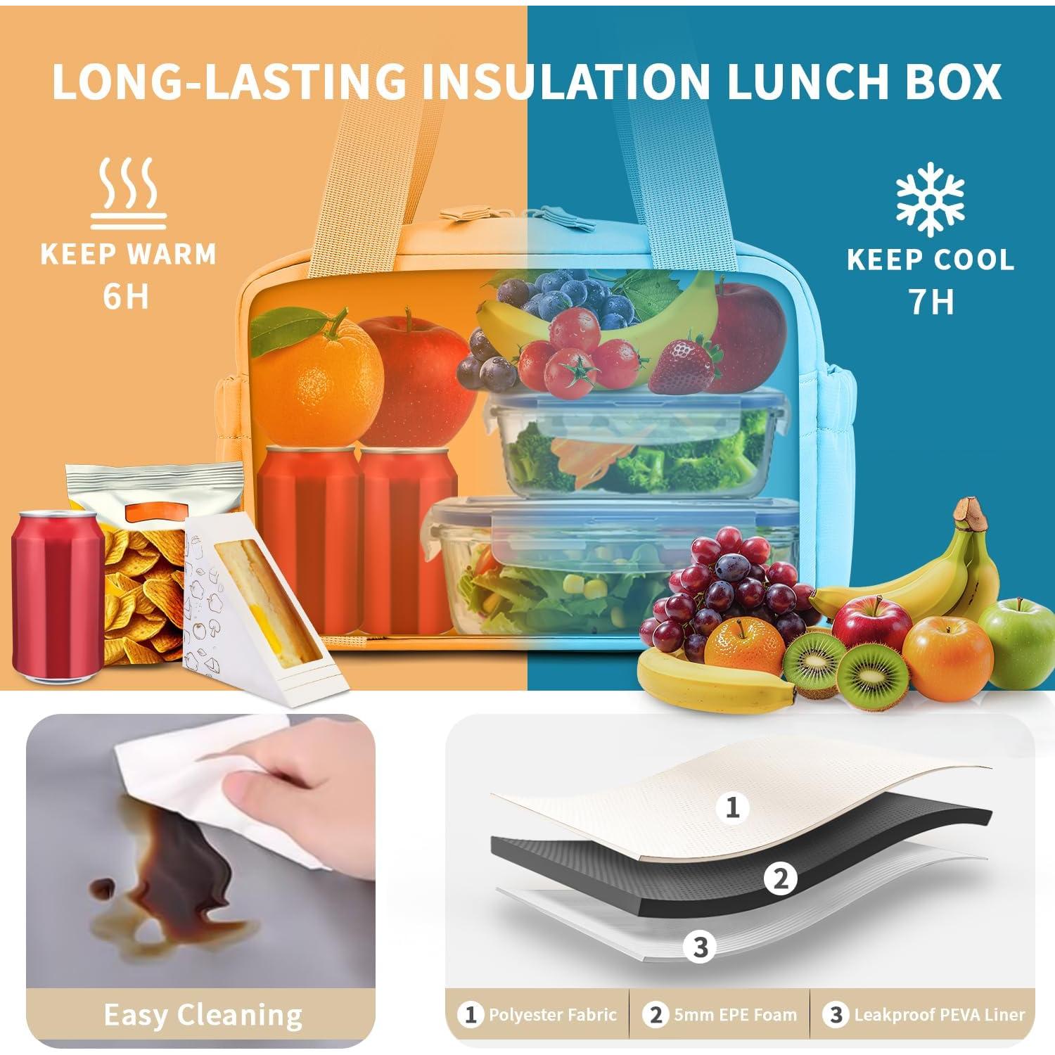 Bolsa de Almuerzo Aislada ZOMFELT Beige 7.5L para Mujeres