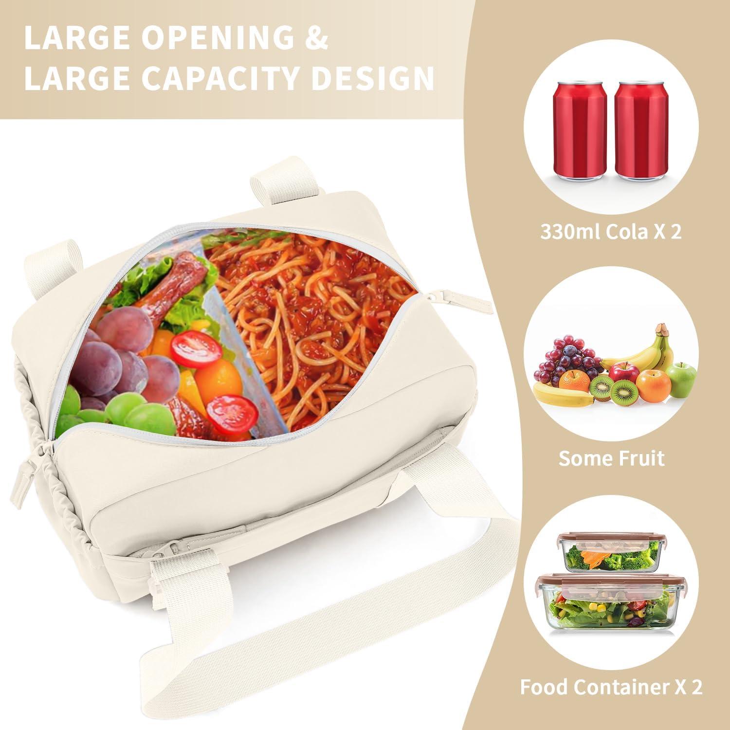 Bolsa de Almuerzo Aislada ZOMFELT Beige 7.5L para Mujeres