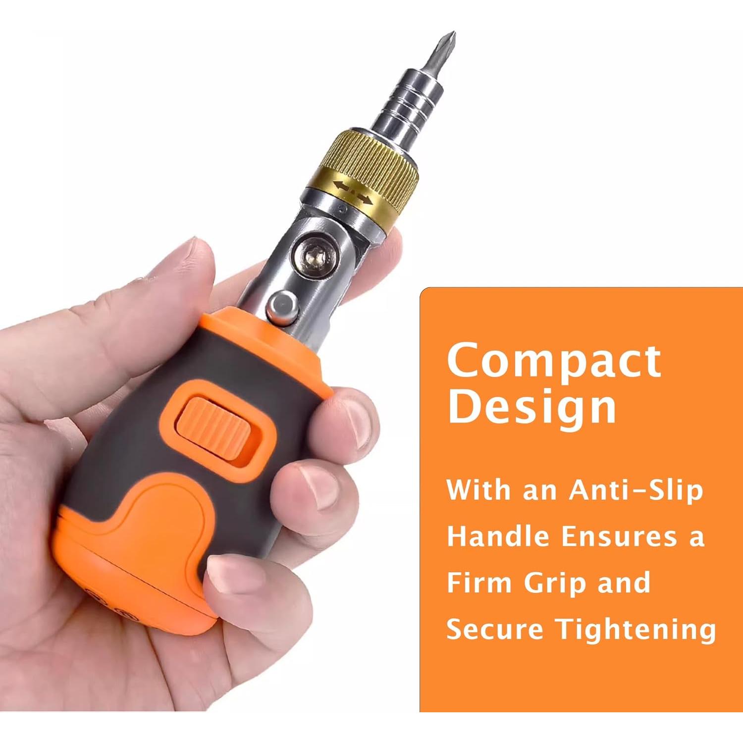 Juego de Destornilladores 8 en 1 Geokin - Compacto y Pivote 180°