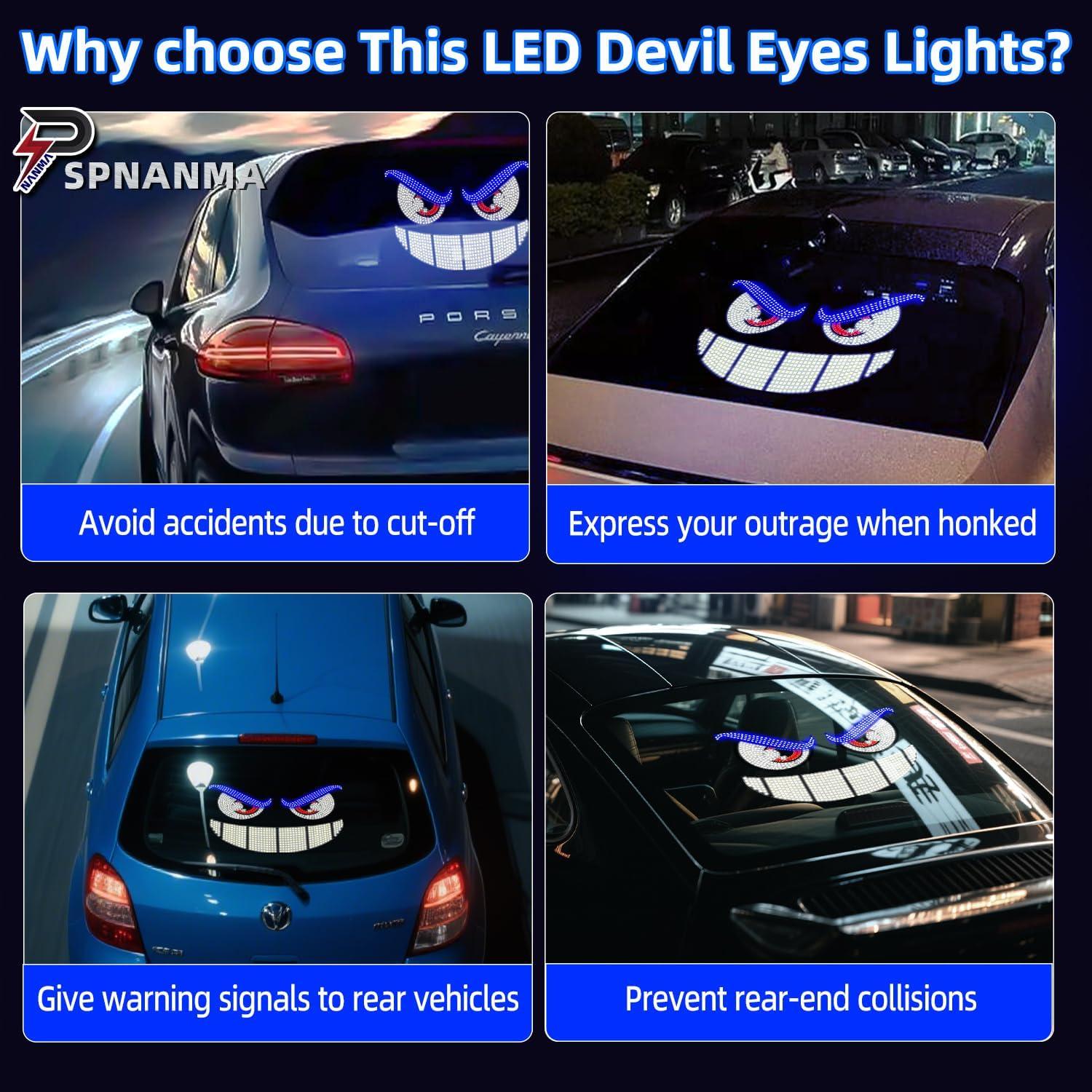 Ojos y Sonrisa LED SPNANMA para Parabrisas de Coche USB