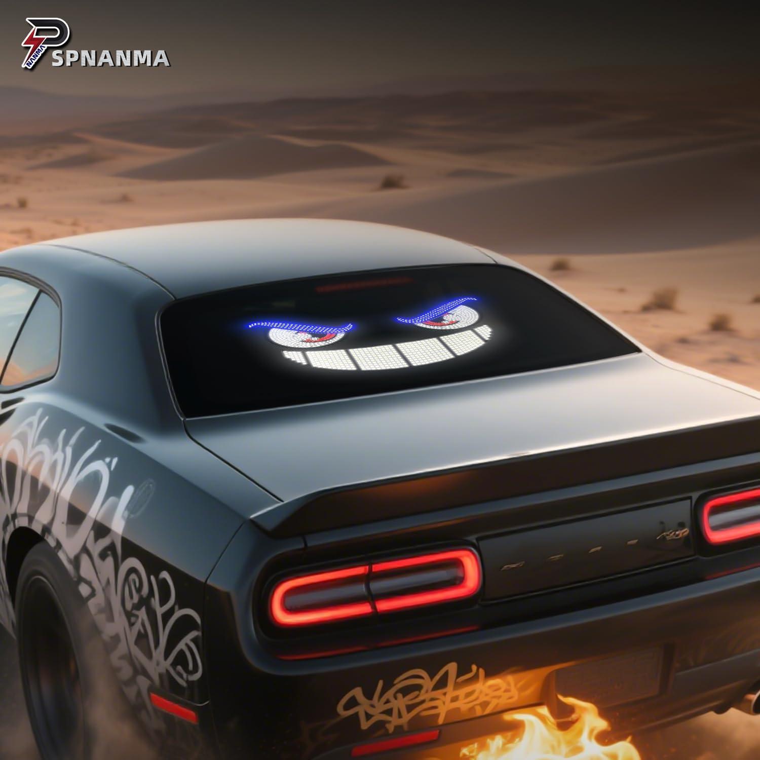 Ojos y Sonrisa LED SPNANMA para Parabrisas de Coche USB