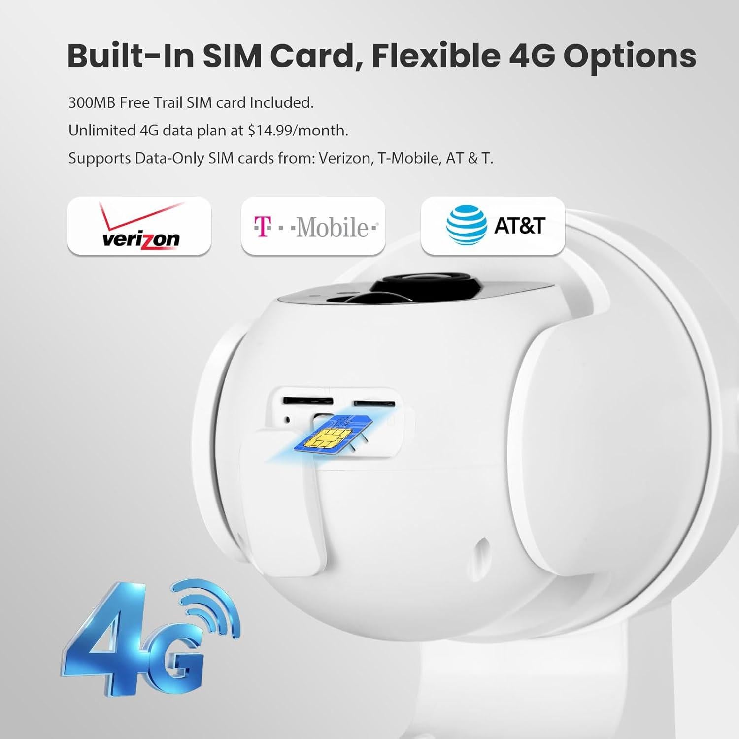 Cámara de Seguridad 4G LTE Pinfocal con Visión Nocturna 2K