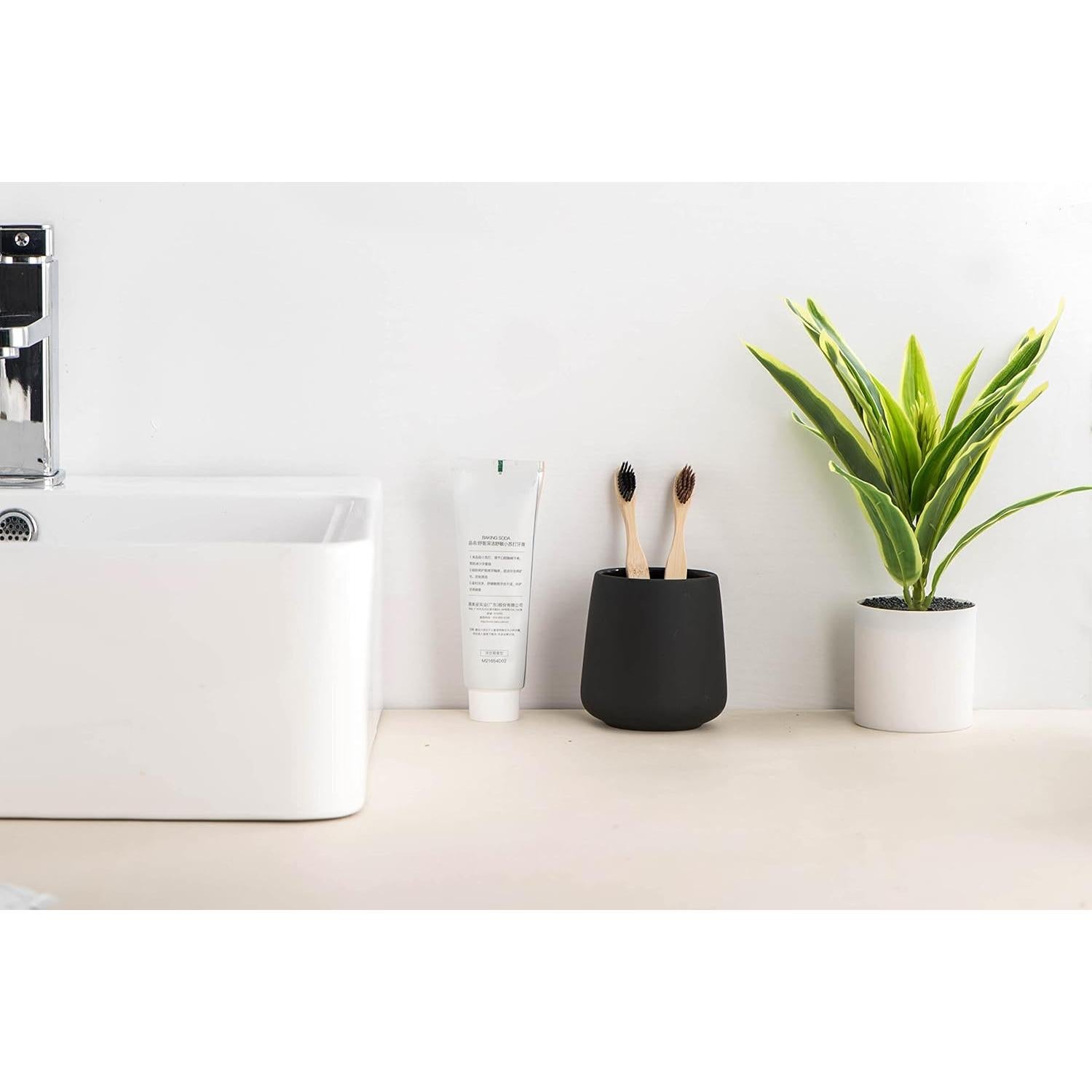 Soporte para Cepillo de Dientes SYJAN HOME Cerámica Negra