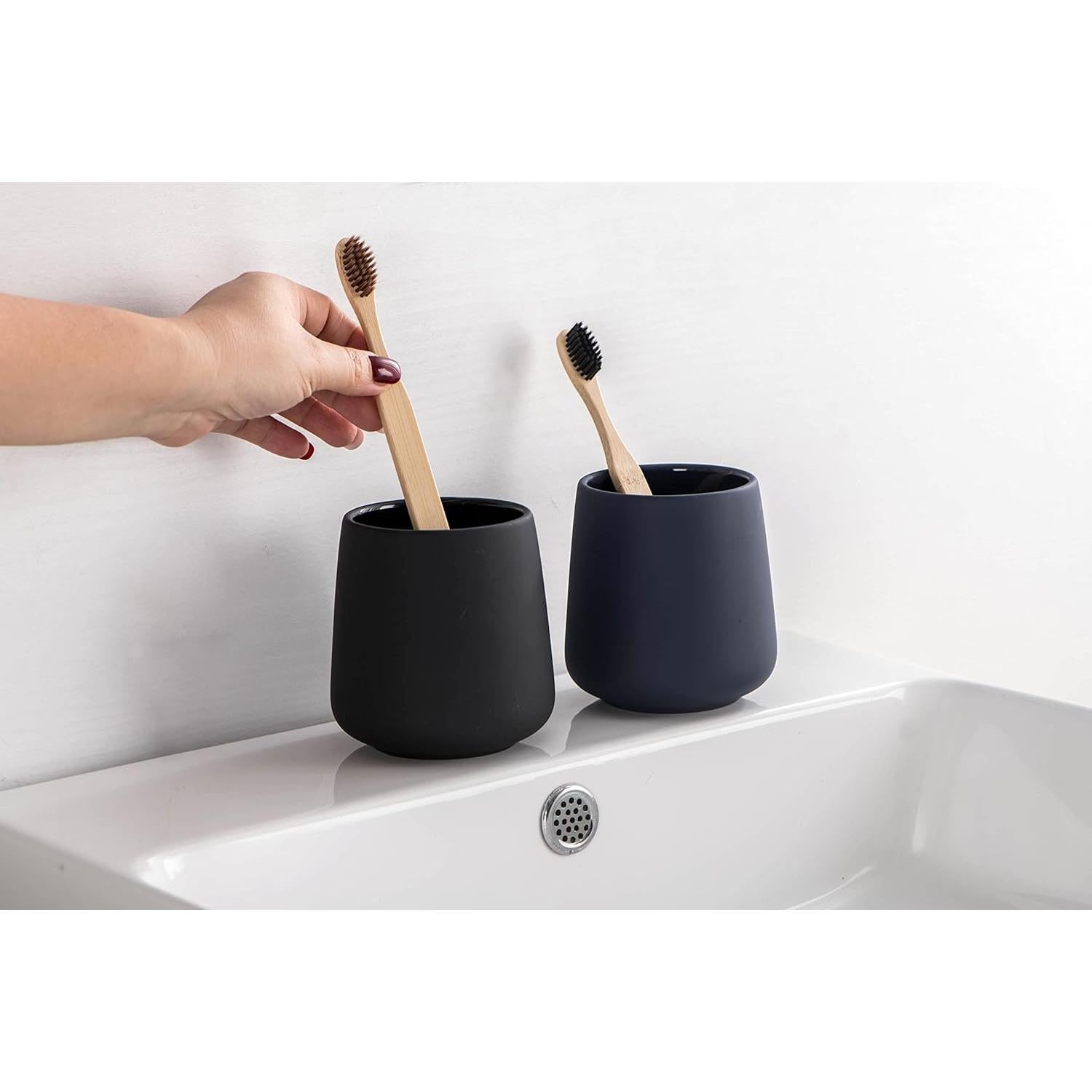 Soporte para Cepillo de Dientes SYJAN HOME Cerámica Negra