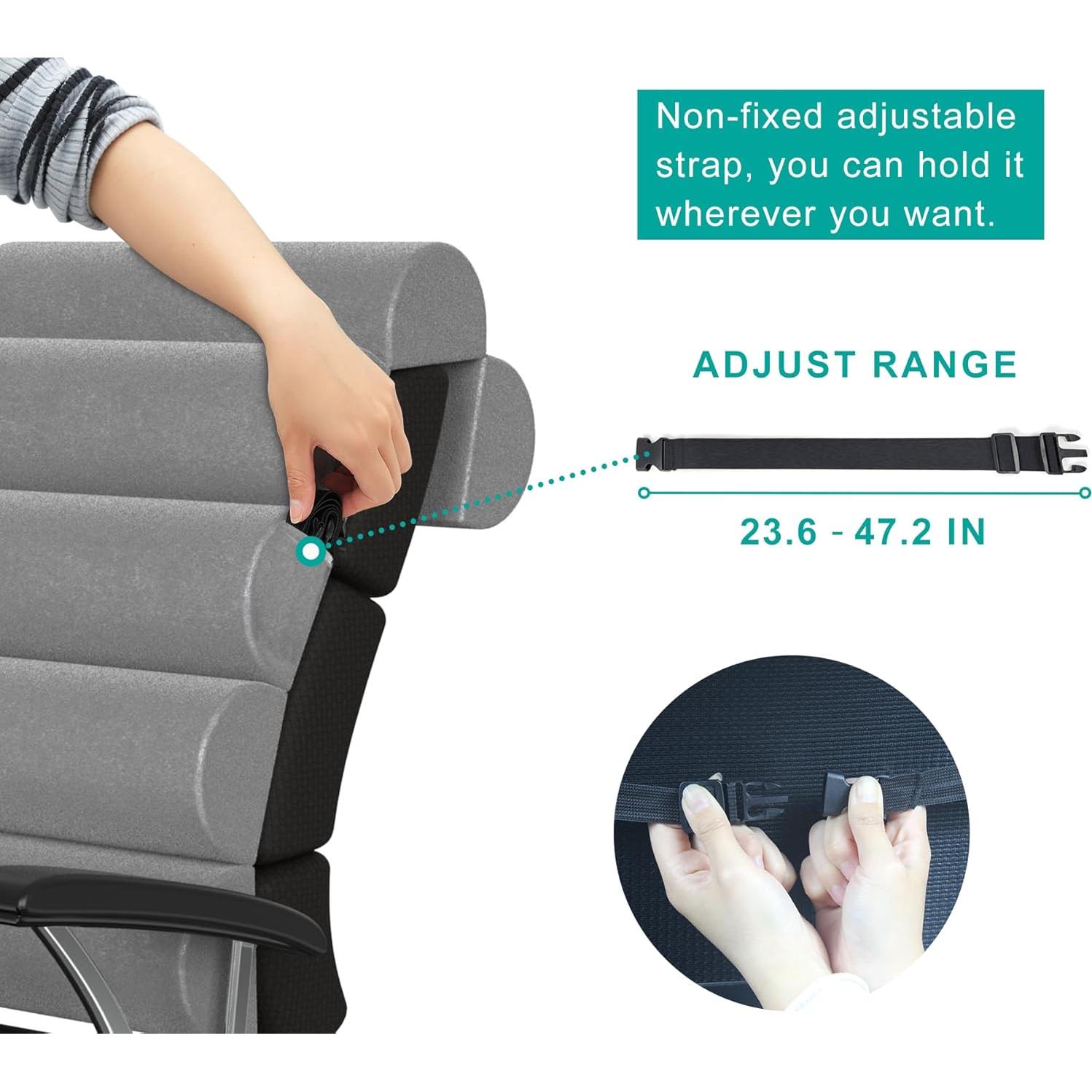 Cojín Lumbar Ajustable Givanlee para Silla de Oficina 73.4x43.9cm