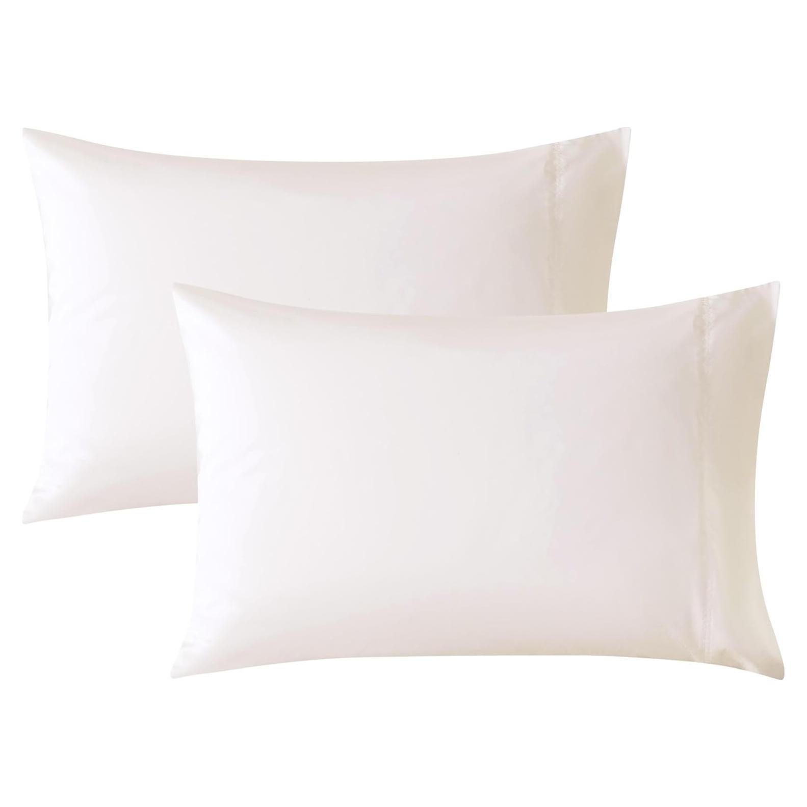 Conjunto de 2 Fundas de Almohada Estándar WhatsBedding Algodón Beige