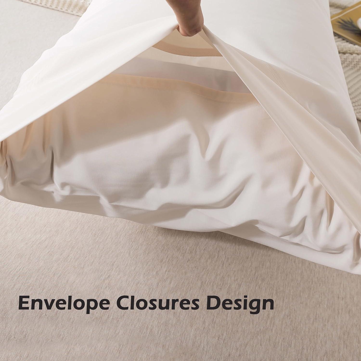 Conjunto de 2 Fundas de Almohada Estándar WhatsBedding Algodón Beige