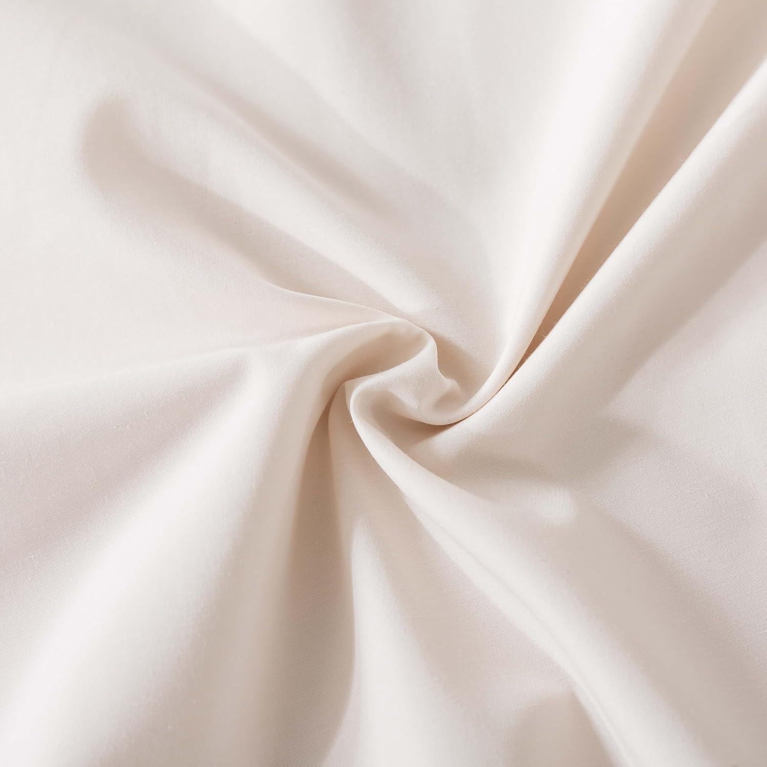 Conjunto de 2 Fundas de Almohada Estándar WhatsBedding Algodón Beige