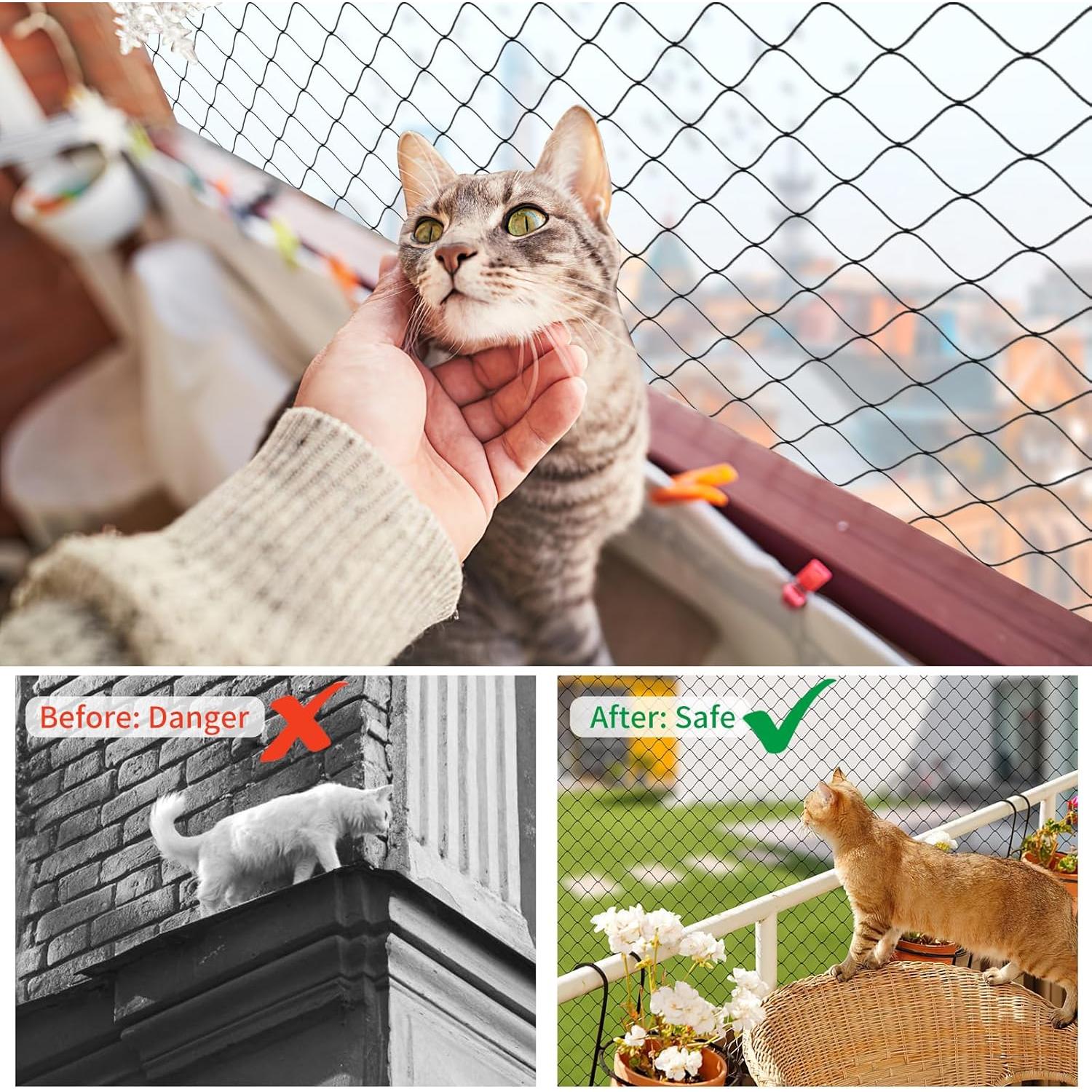 Red de Seguridad para Gatos AnExer 4x3 m Nylon Transparente