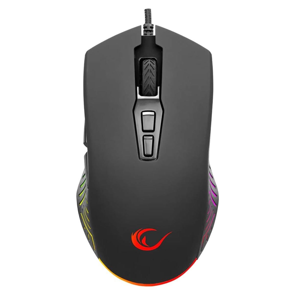 Ratón Gaming Rampage Spear V2 Negro con Cable RGB 12800 DPI